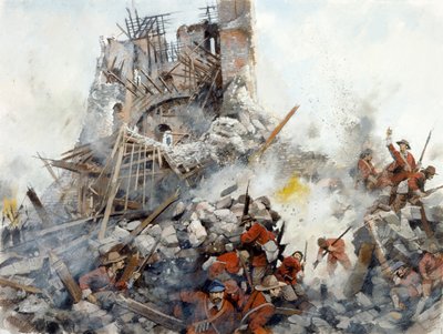 Destruction of the Keep, English Civil War, Scarborough Castle by Ivan Lapper