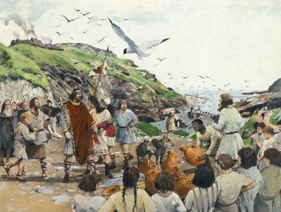Tintagel Castle, Legendary birthplace of King Arthur, Cornwall, Dark Ages, 1994 by Ivan Lapper