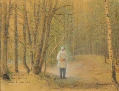 Leo Tolstoy in the Zakaz Forest by Ivan Pavlovich Pokhitonov