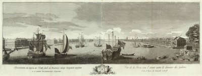 View of the Neva River between the Galley Yard and the Vasilyevsky Island, Book to the 50th Anniversary of St Petersburg, 1753 by Ivan Petrovich Elyakov