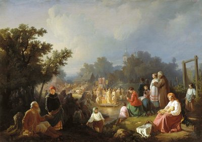 The Blessing of Waters in a Country Village by Ivan Petrovich Trutnew