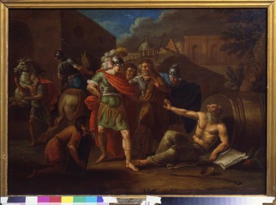 Alexander the Great (Alexander III of Macedon, 356-323 BC) Visits Diogenes (Diogenes of Sinope or the Cynic, c.413-c.327 BC) in Corinth (Greece) by Ivan Philippovich Tupylev