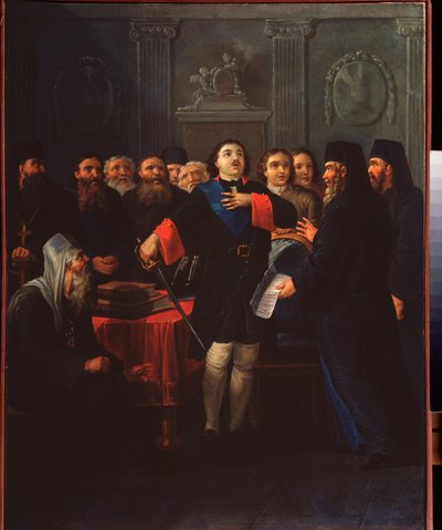 Tsar Peter I Founded the Holy Synod by Ivan Philippovich Tupylev