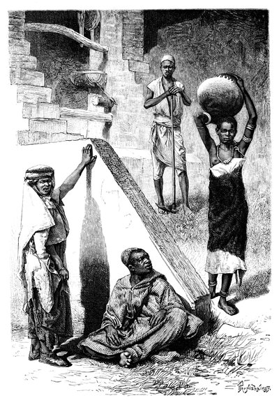 Sudanese Arabs and a Female Shilluk Slave, Sudan by Ivan Pranishnikoff