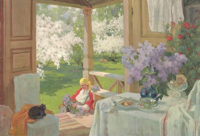 At the Country House by Ivan Silych Goriuschkin-Sorokopudov