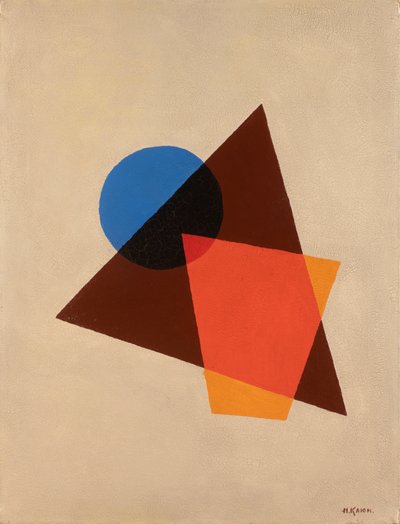 Composition with Transparent Red, Brown and Blue by Ivan Vassilyevich Klyun