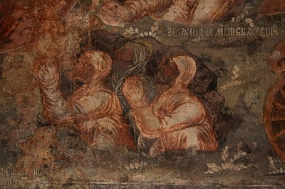Fresco in the Cathedral of Our Lady of the Sign, Novgorod, Early 18th century by Ivan Yakovlevich Bakhmatov