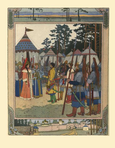 Illustration for the Fairy Tale Marya Morevna by Ivan Yakovlevich Bilibin