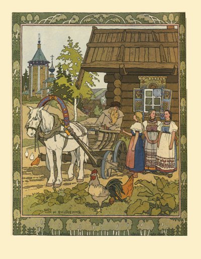 Illustration for the Fairy Tale The Feather of Finist the Falcon, 1901-1902 by Ivan Yakovlevich Bilibin