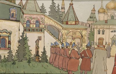 Illustration for the Fairy Tale The Feather of Finist the Falcon by Ivan Yakovlevich Bilibin