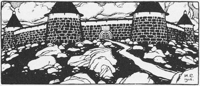 Illustration for the Poem Walls of Cain by Vyacheslav Ivanov by Ivan Yakovlevich Bilibin