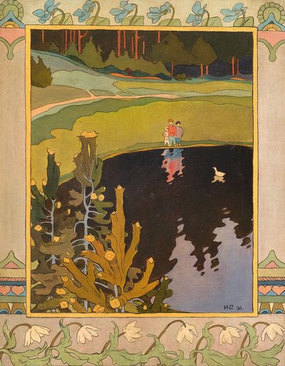 Illustration to the fairytale The White Duck by Ivan Yakovlevich Bilibin
