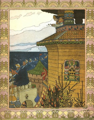 Illustration to the fairytale The White Duck by Ivan Yakovlevich Bilibin