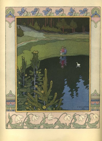 Illustration to the Fairytale The White Duck by Ivan Yakovlevich Bilibin