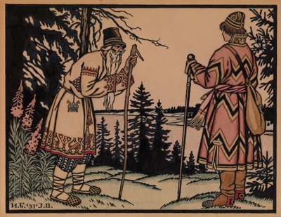 Ivan Tsarevich and Frog Princess by Ivan Yakovlevich Bilibin
