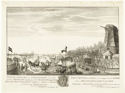 Ice Fun on a Flooded Piece of Land in The Hague (Eighteen Views in and Around The Hague) by Iven Besoet (attributed to)