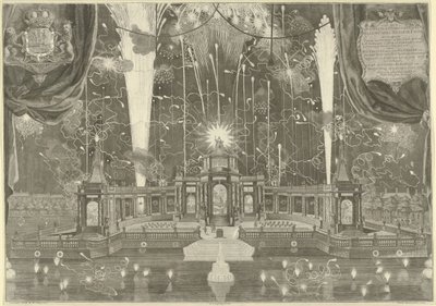 Fireworks in The Hague for the Peace of Aachen, 1749 by Iven Besoet