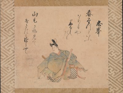The Poet Mibu no Tadamine, from a Set of Album Leaves by Iwasa Matabei