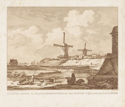 View Outside the Haarlemmerpoort in Amsterdam with a Seated Draughtsman by Izaak Jansz. de Wit