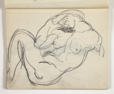 Reclining Nude Male or Female Figure; Possibly Study After Classical Sculpture by J.A. Jerichau