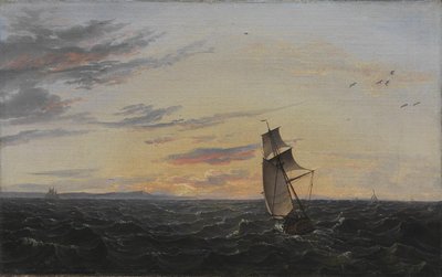 A Seascape. The Coast of the Island of Rügen in Evening Light by Johan Christian Dahl