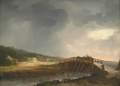 The Bridge across Tryggevælde River with a View of Køge, Zealand by Johan Christian Dahl