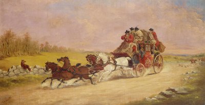 The Royal Mail Coach Between the Fox and the Hunt, 1881 by J.C. Maggs
