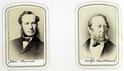 Portraits of Sir John Tenniel and George Cruikshank by J.C. Watkins