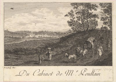 Landscape with Cart after the painting in the cabinet of Mr. Poullain by JF Borgnet