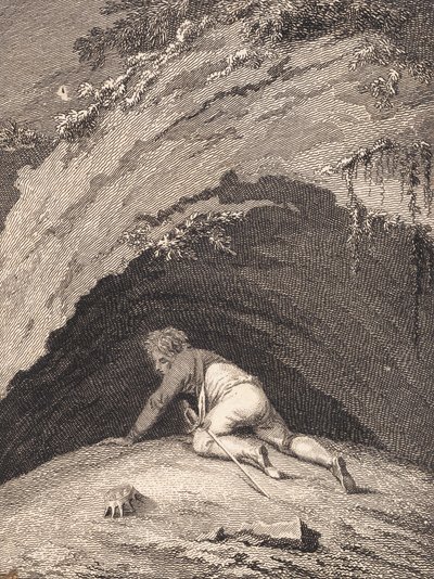 The Defeated Niels Klim Crawling into the Cave by J.F. Clemens