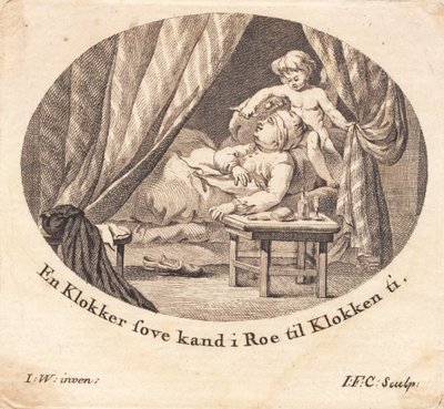 A Fat Sexton Lying and Sleeping by J.F. Clemens