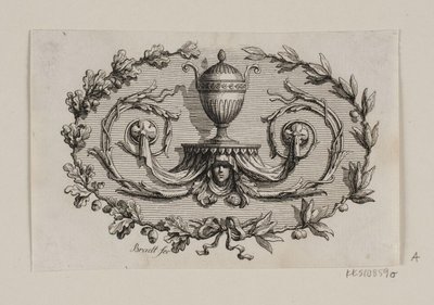 A Two-Handled Vase, Surrounded by Foliage by J.F. Clemens