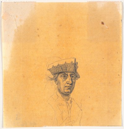 Preparatory Work for One of the Heads for the Engraving: Frederick the Great Rides Home After a Review at Potsdam by J.F. Clemens