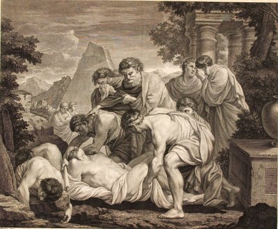 Tobias Burying the Dead During the Plague by J.F. Clemens