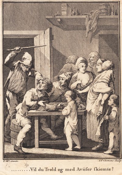 German Jochum Explains the Newspaper to the Women by J.F. Clemens