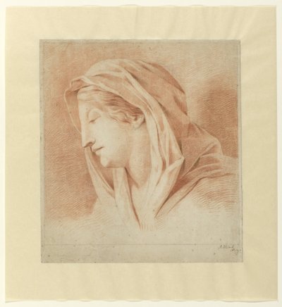 Head of a Woman with Headscarf, in Profile by J.H. Tak