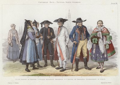 Caucasian Race, Teutons, North Germans by J.L. (after) Williams