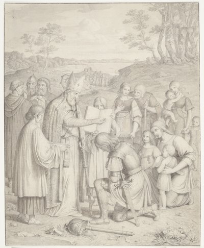 The First Danish Christian Baptism by J.L. Lund