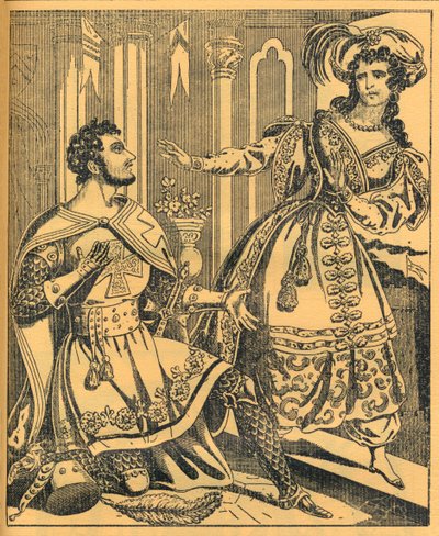 Ivanhoe: Sir Brian de Bois Guilbert & Rebecca, 19th century by JL Marks