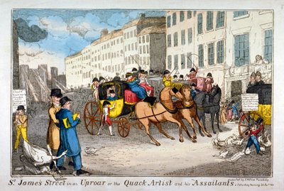 St James Street in an Uproar, or the Quack Artist and His Assailants by JL Marks