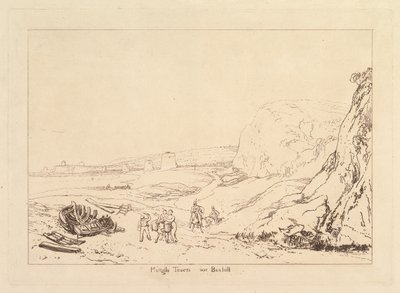 Martello Towers near Bexhill, Sussex Liber Studiorum, Part VII, Plate 34 by Joseph Mallord William Turner