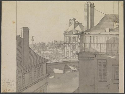 View from J.P. Møller’s Apartment at Hotel d’Irlande, Rue de Beaune No. 3, Across the Seine Towards the Tuileries and Rue de Rivoli, March 6th 1812 by J.P. Møller