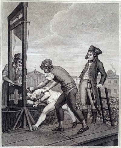 The Execution of Maximilian de Robespierre (Engraving) by J. (after) Beys