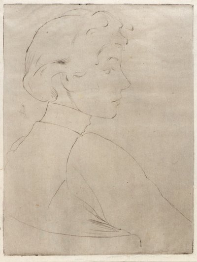Large Head in Profile by J. Alden Weir