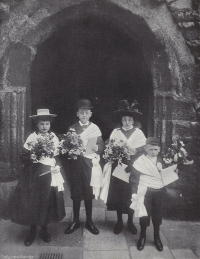 Distributing Maundy Money, Children of the Royal Almonry by J. Benjamin Stone