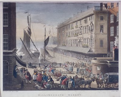 Billingsgate Market and Wharf, London by J Bluck