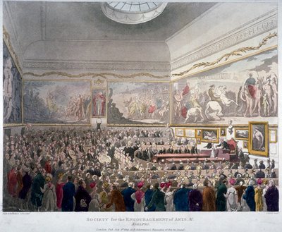 Meeting of the Society of Arts in the Adelphi Buildings, Westminster, London by J Bluck