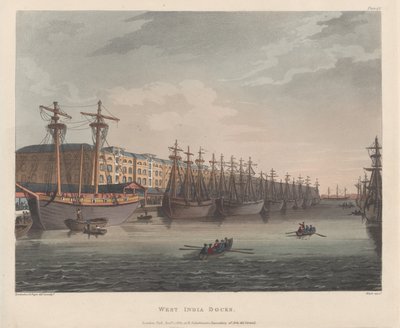 West India Docks, January 1, 1810 by J. Bluck