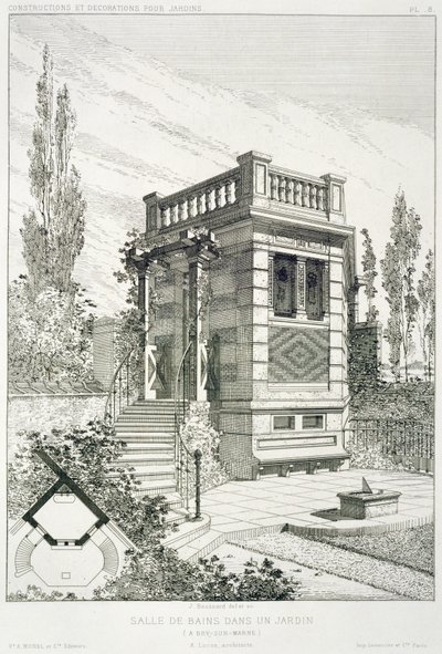 Bathing Room, from a Volume of Designs by Various Architects, Pub. Morel & Cie, Paris by J. Boussard