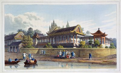Summer Palace of the Emperor, Opposite the City of Tien-Sing, China, 1817 by J Clark
